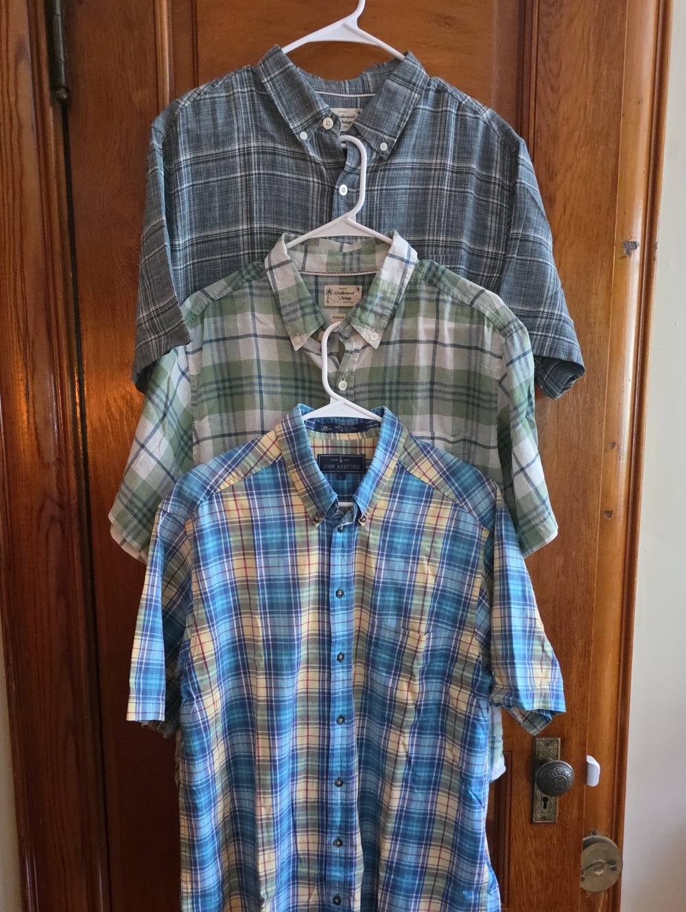 Vintage Styles Men’s Plaid Short-Sleeve Button-Up Shirts
